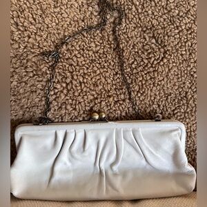 Elegant White Clutch with Chain Strap